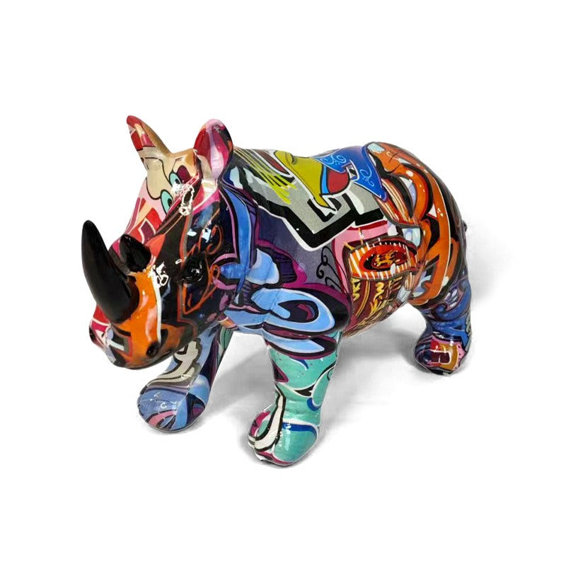 Colorful artful rhinoceros