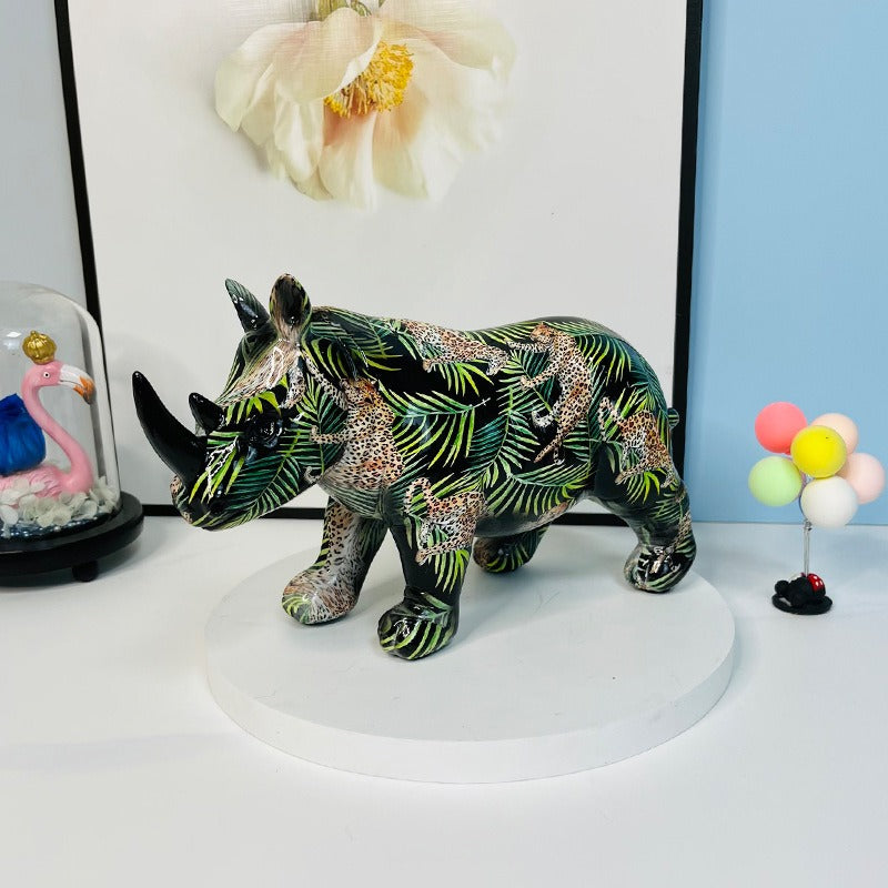 Colorful artful rhinoceros