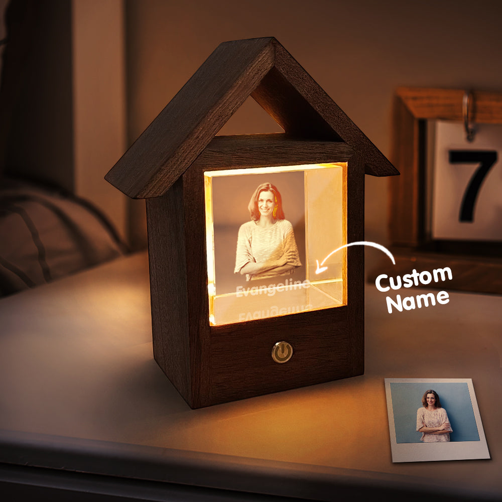 Lámpara fotográfica de cristal 3D personalizada